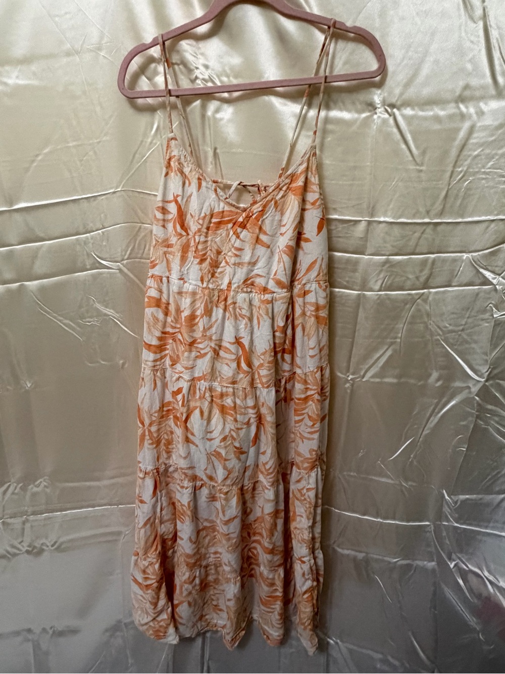Abercrombie & Fitch Orange and Cream Floral Maxi Dress